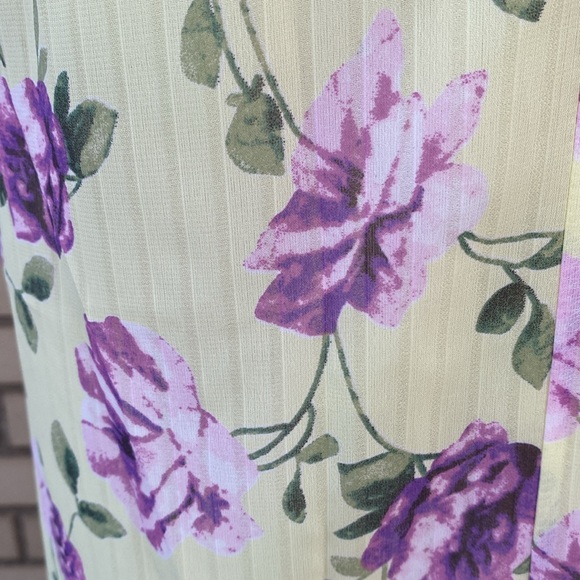 ❌DONATED❌Yellow Purple Floral High Neck Flowy Lined Dress - Picture 13 of 16